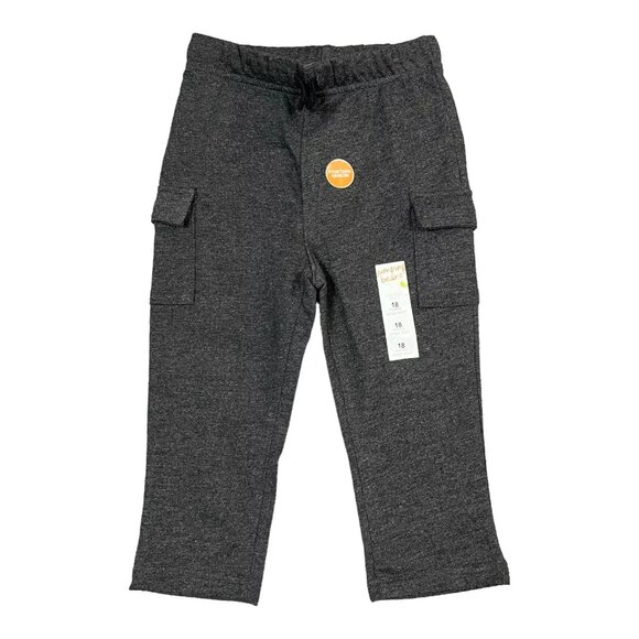 3 Jumping Beans Baby Infant Boys French Terry Cargo Pants Size 12-18M Black Gray - Picture 2 of 12